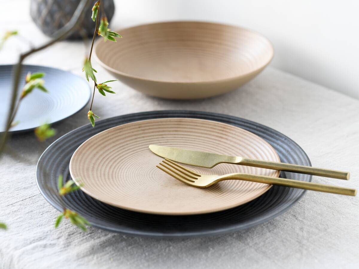 CreaTable Teller-Set Catania sand Steinzeug