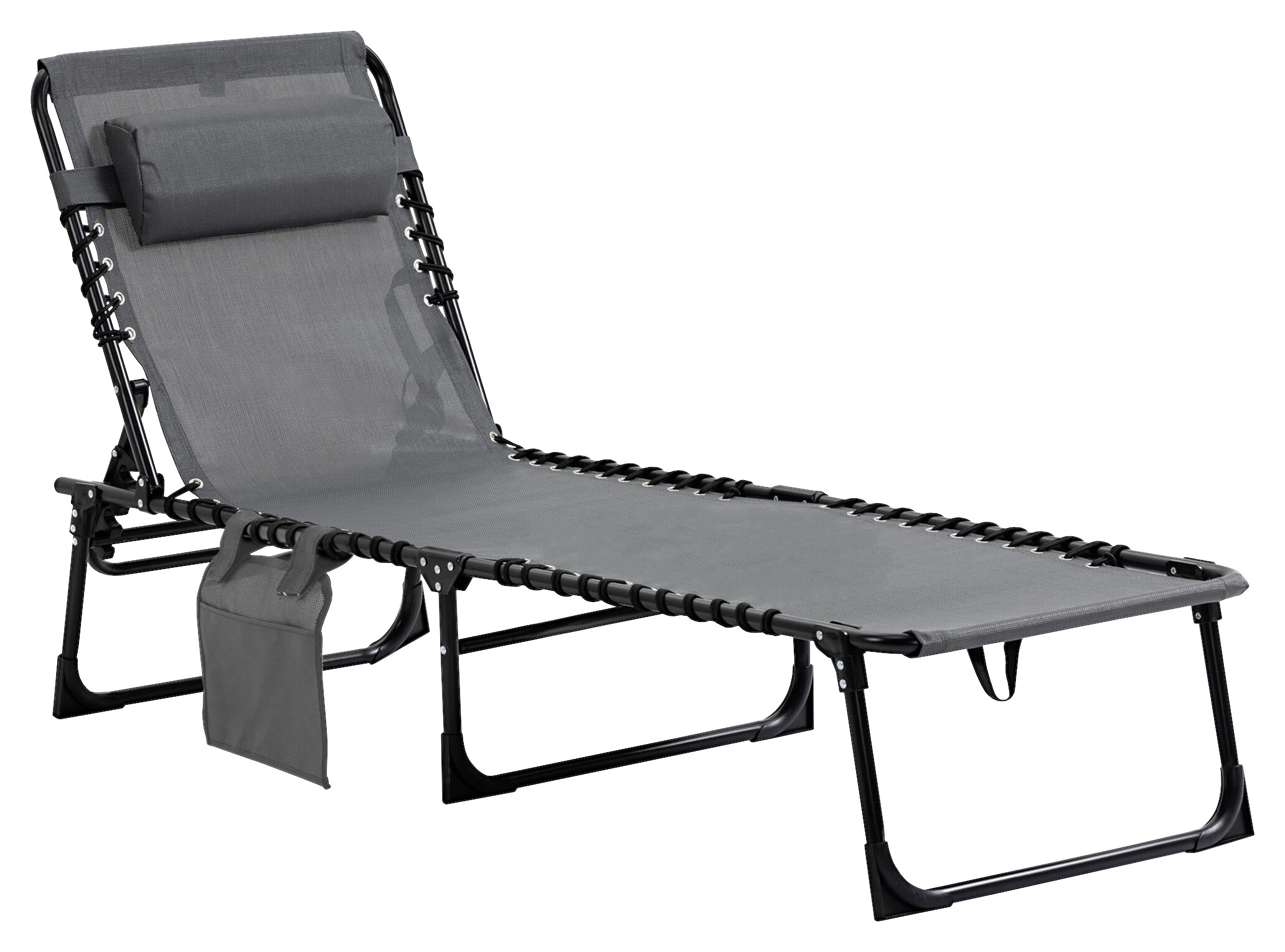 Outsunny Sonnenliege grau Stahl B/H/L: ca. 58x30x185 cm