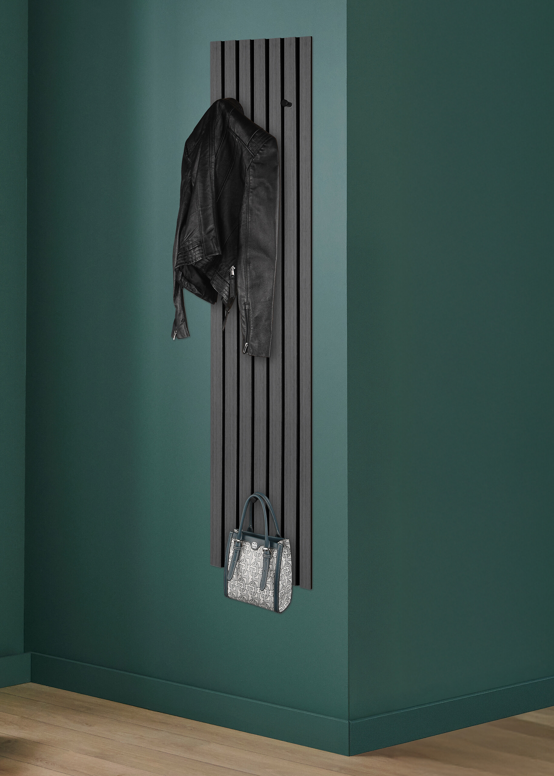 Garderobenpaneel Grace Eiche dunkel Nachbildung B/H/T: ca. 25x160x7 cm Garderobenpaneel Grace Eiche dunkel Nachbildung B/H/T: ca. 25x160x7 cm