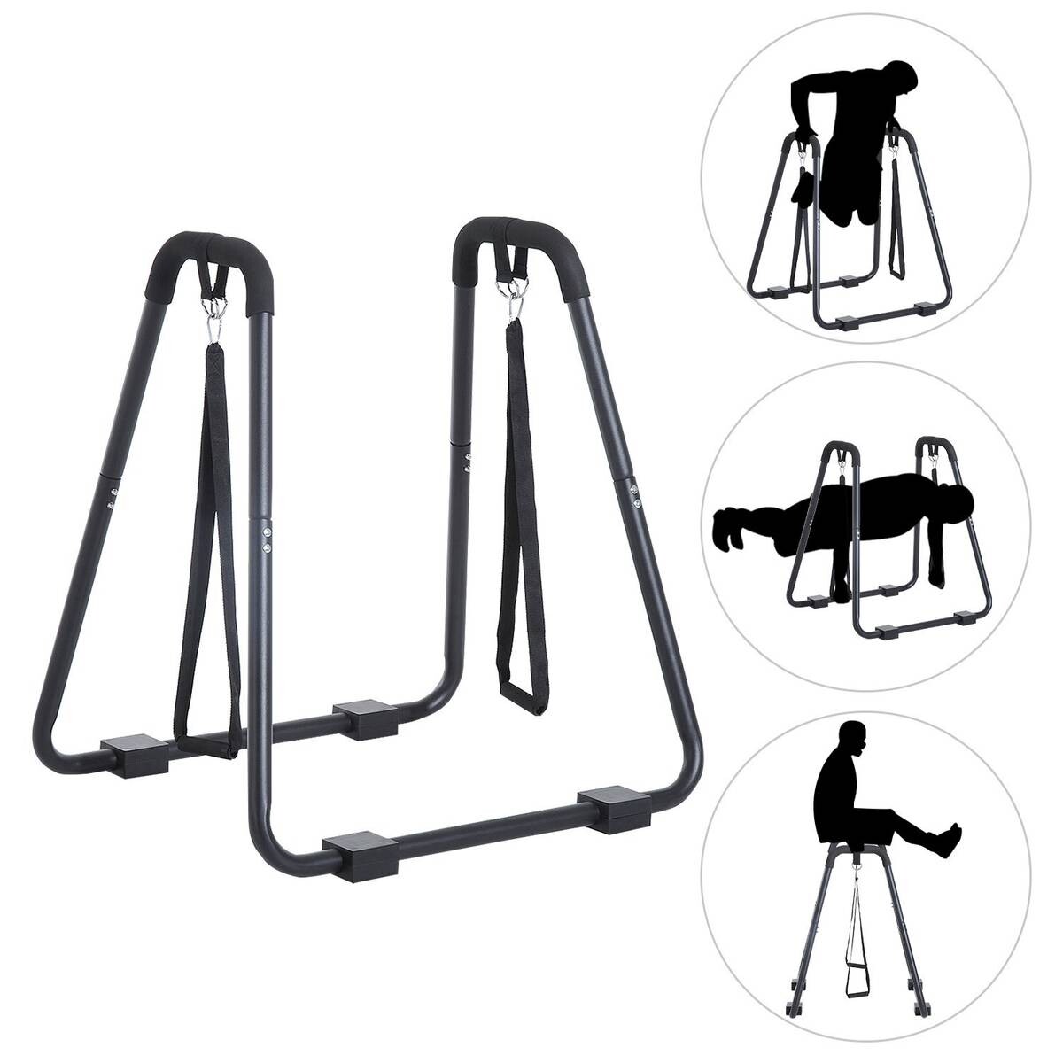 HOMCOM Dipstation schwarz Stahl B/H/L: ca. 81x96,5x90 cm