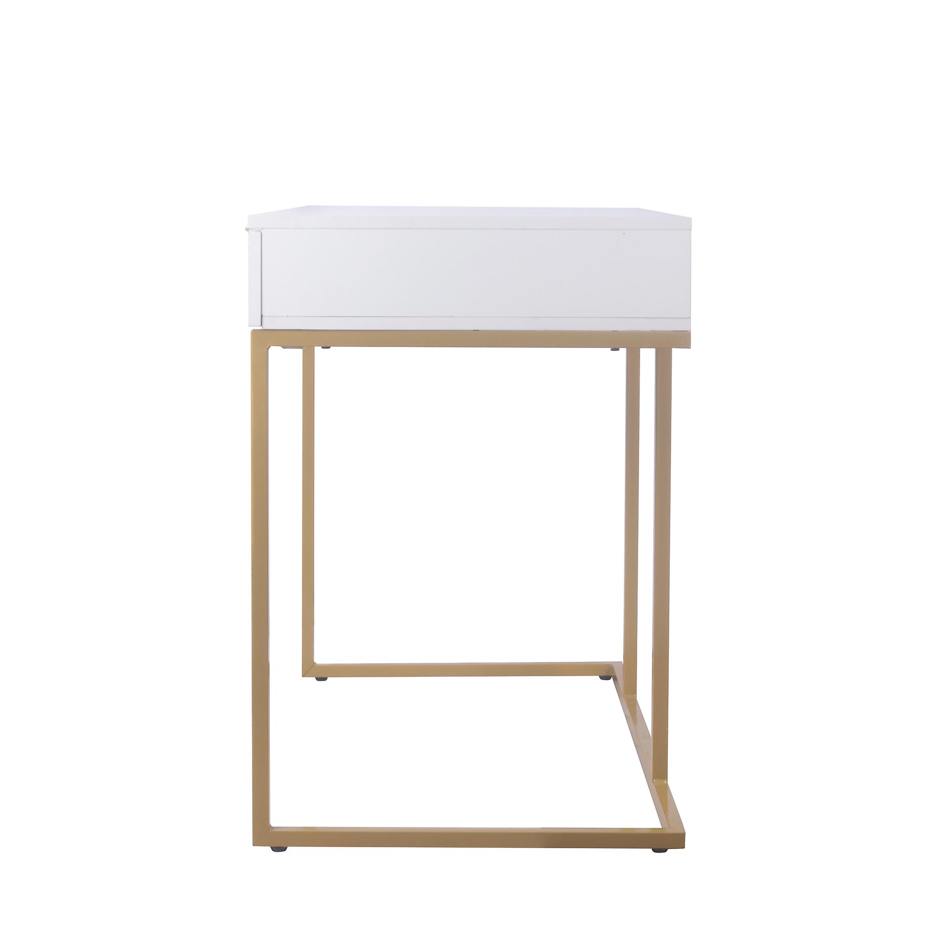 Schreibtisch Jana weiß gold Optik B/H/T: ca. 112x76x52 cm