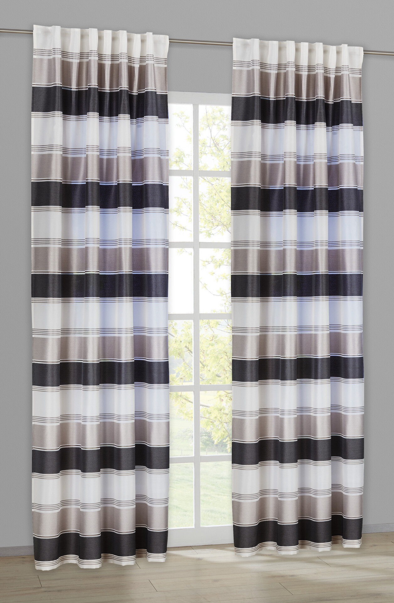 POCOline Schlaufenvorhang Nanni grau B/L: ca. 140x245 cm