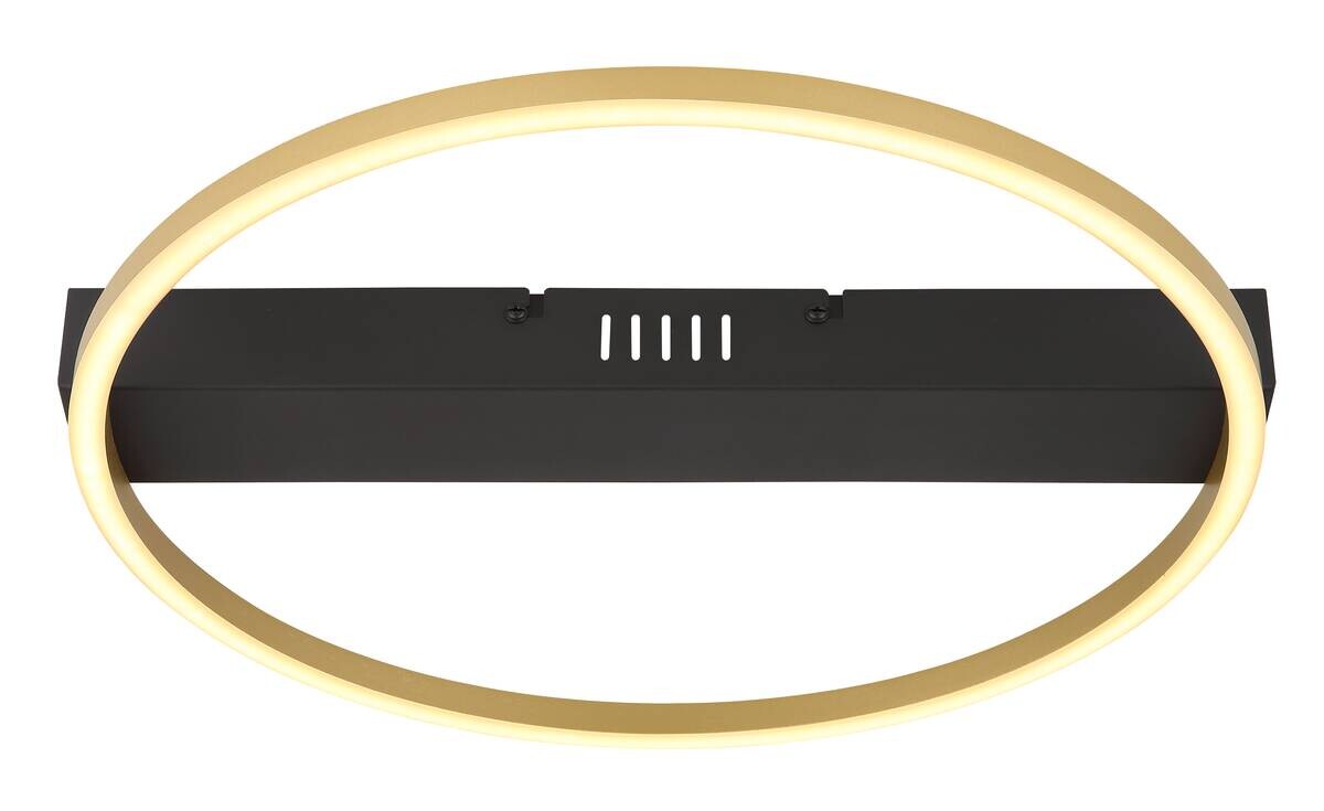 GLOBO Deckenleuchte gold Opal schwarz Metall Acryl B/H/L: ca. 39,4x5,3x40 cm 1 Brennstellen