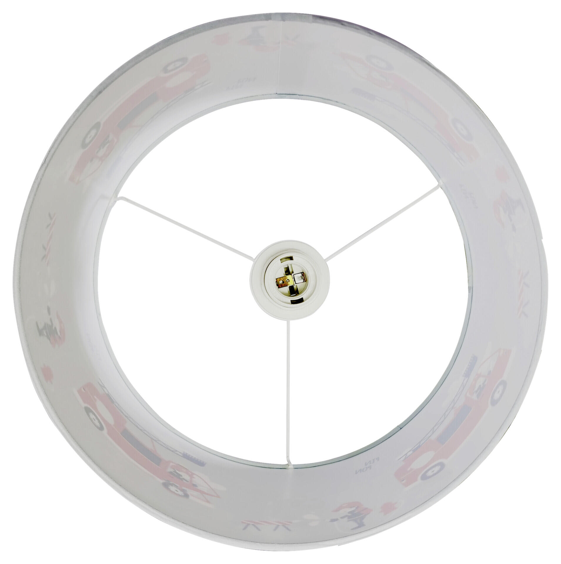 POCOline Pendelleuchte Feuerwehr grau weiß Stoff Kunststoff H/D: ca. 120x30 cm E27 1 Brennstellen