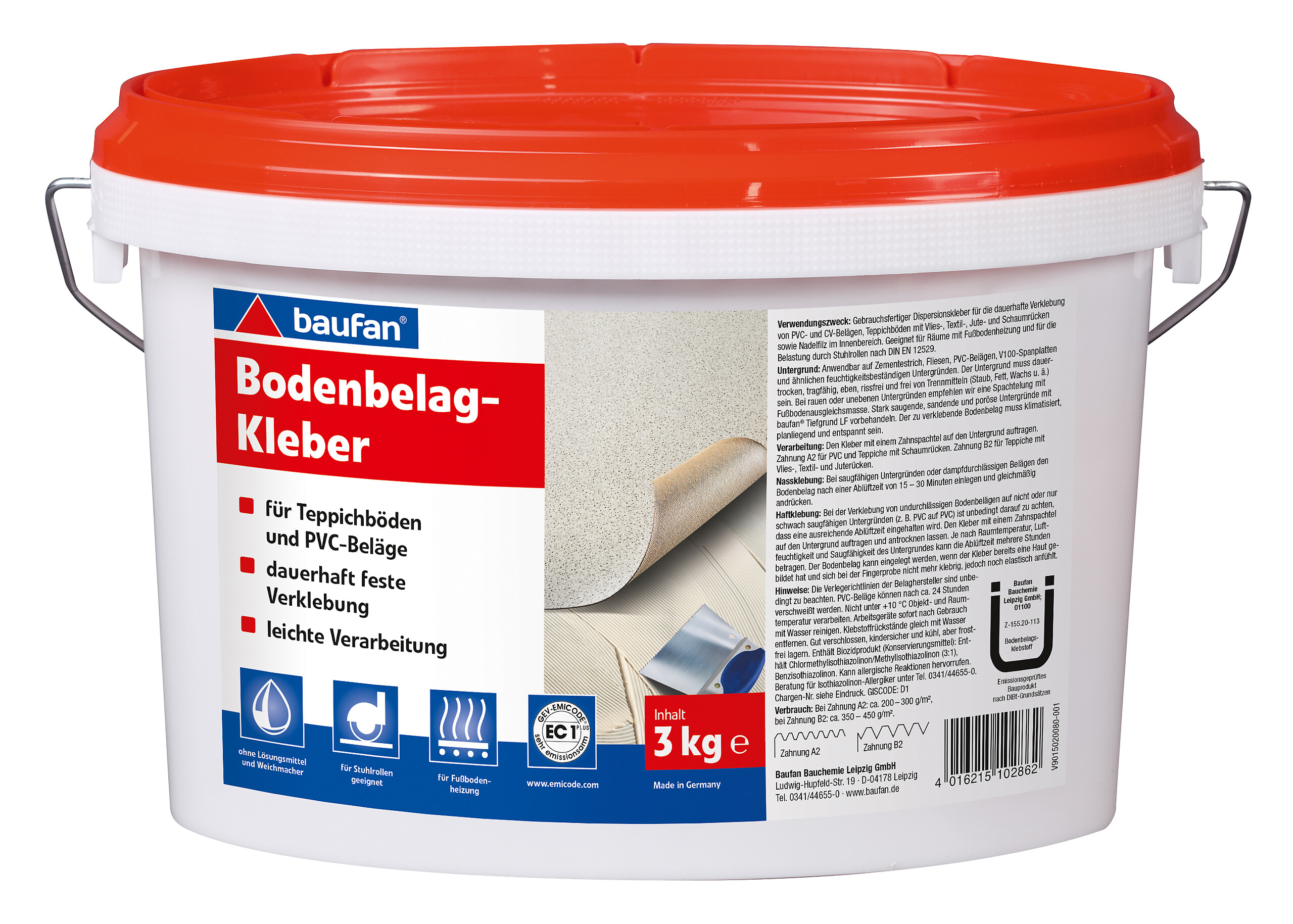 Baufan Kleber reicht für ca. 9qm