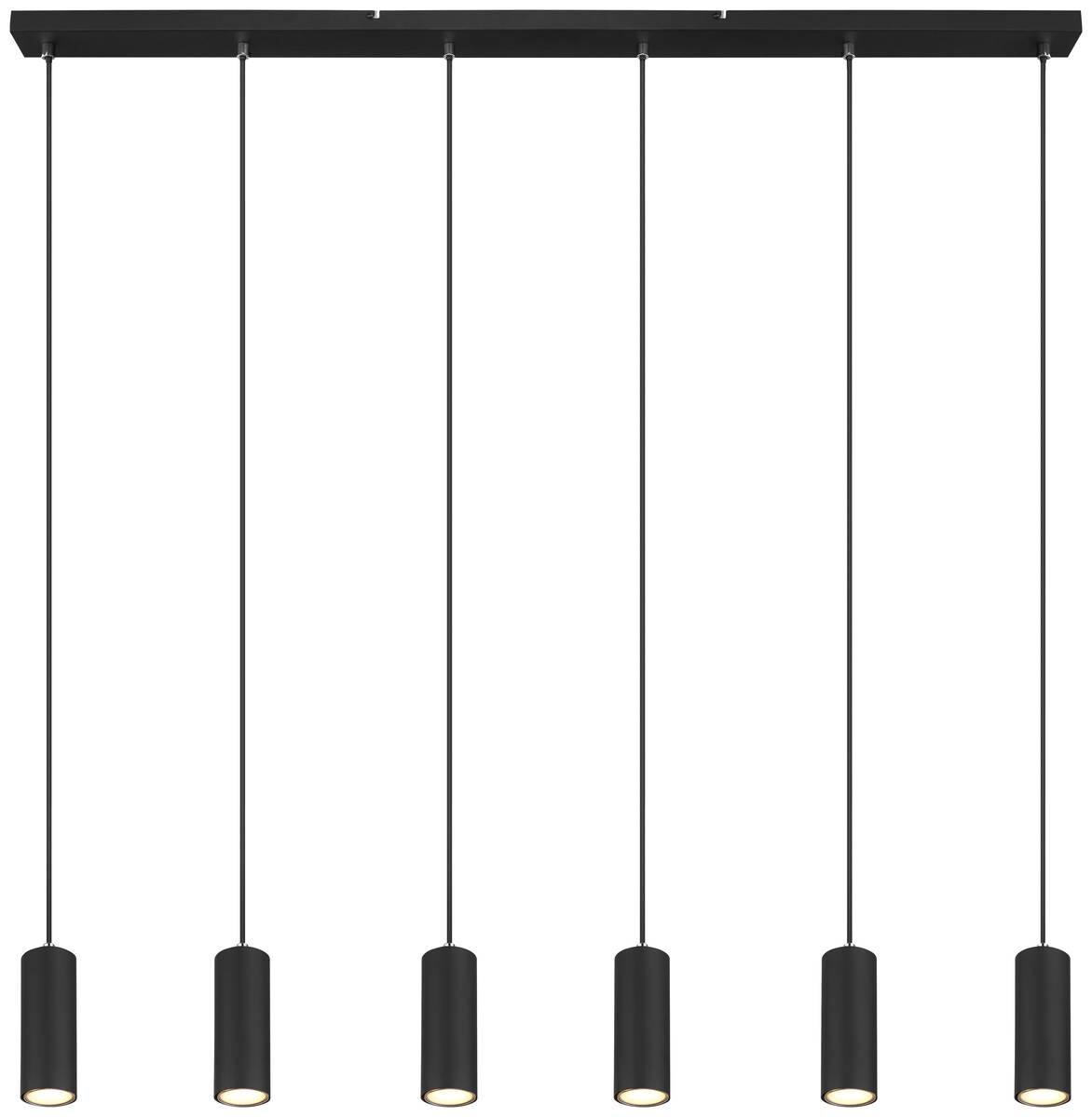 GLOBO Pendelleuchte 57911-6HB schwarz Metall B/H/L: ca. 6x120x115 cm GU10 6 Brennstellen