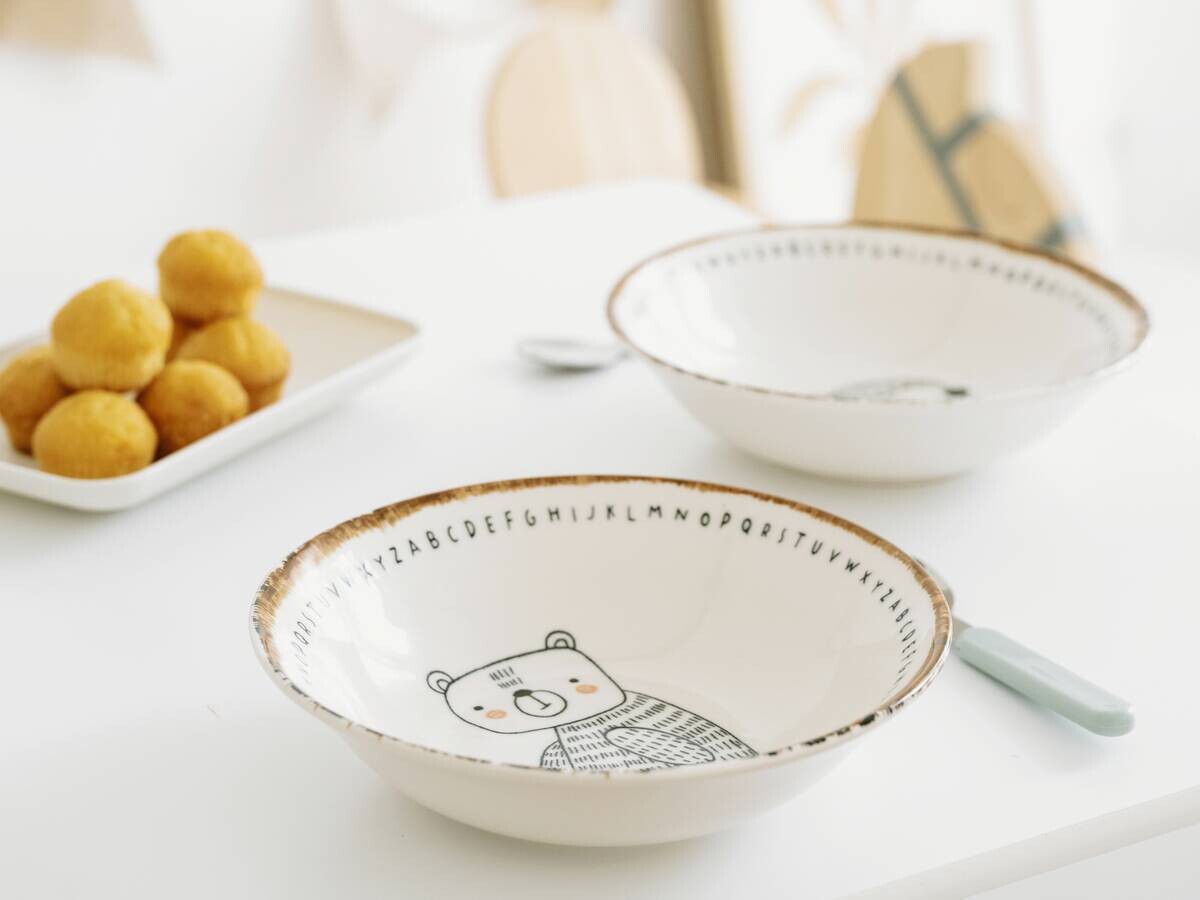 CreaTable Tellerset Freunde des Waldes beige Steinzeug D: ca. 21 cm