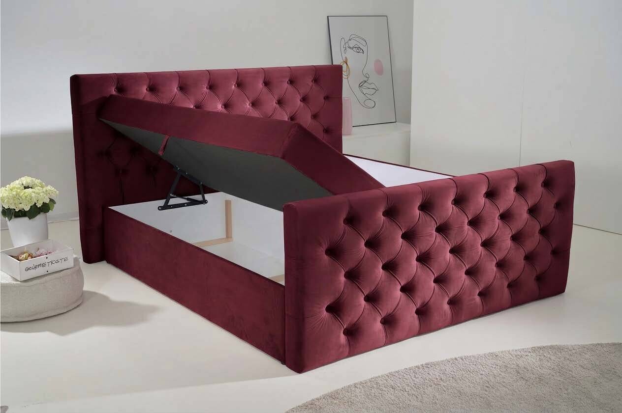Boxbett Glow burgund rot B/H/T: ca. 140x110x224 cm