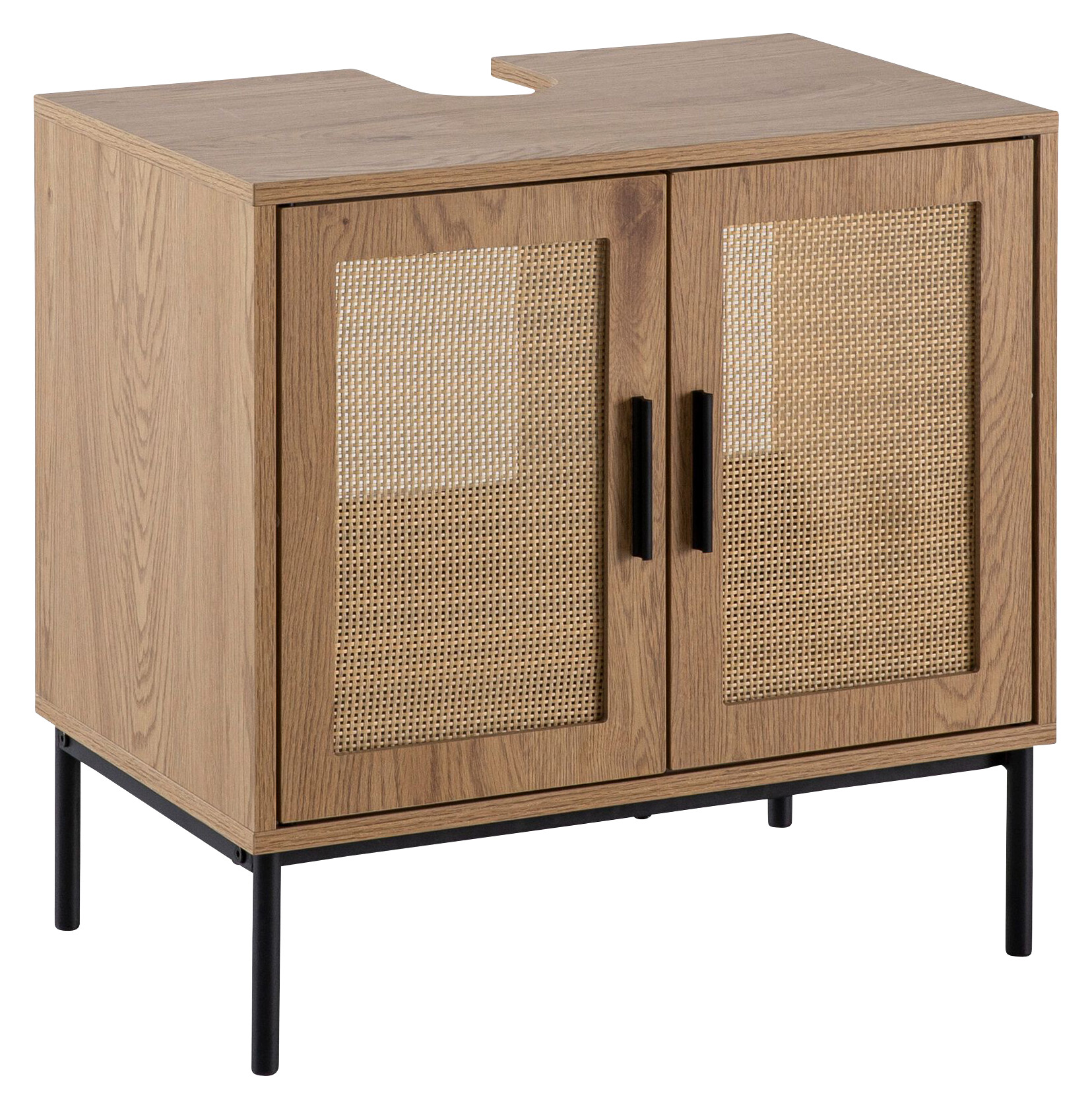 Waschbeckenunterschrank Eiche natur Optik B/H/T: ca. 60x60x40 cm