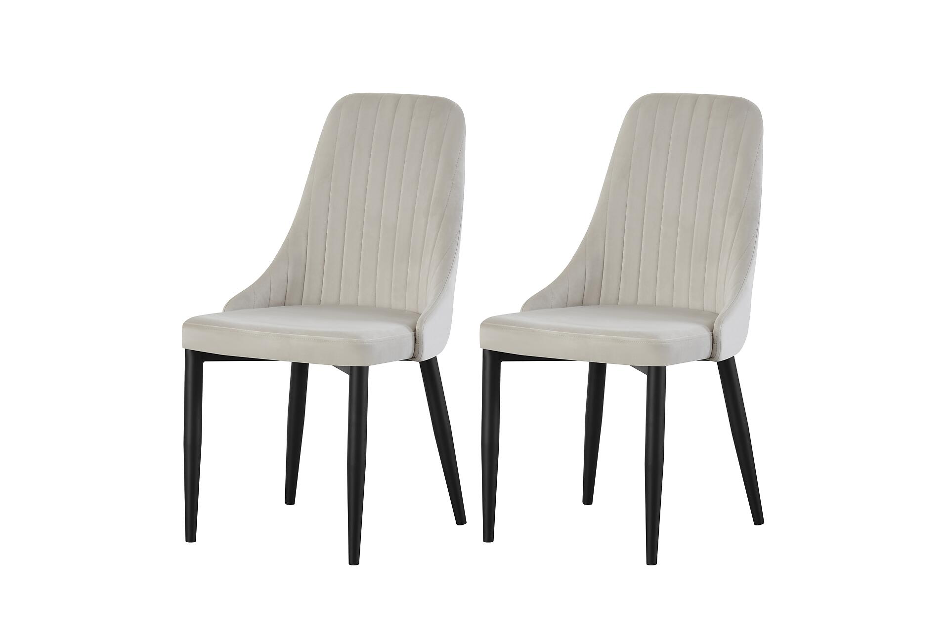 Stuhl CLAUDIA, 2er Set creme schwarz B/H/T: ca. 44x88x58 cm