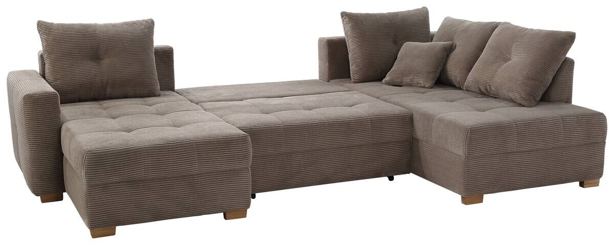 Wohnlandschaft taupe Microfaser B/H/T: ca. 313x92x200 cm