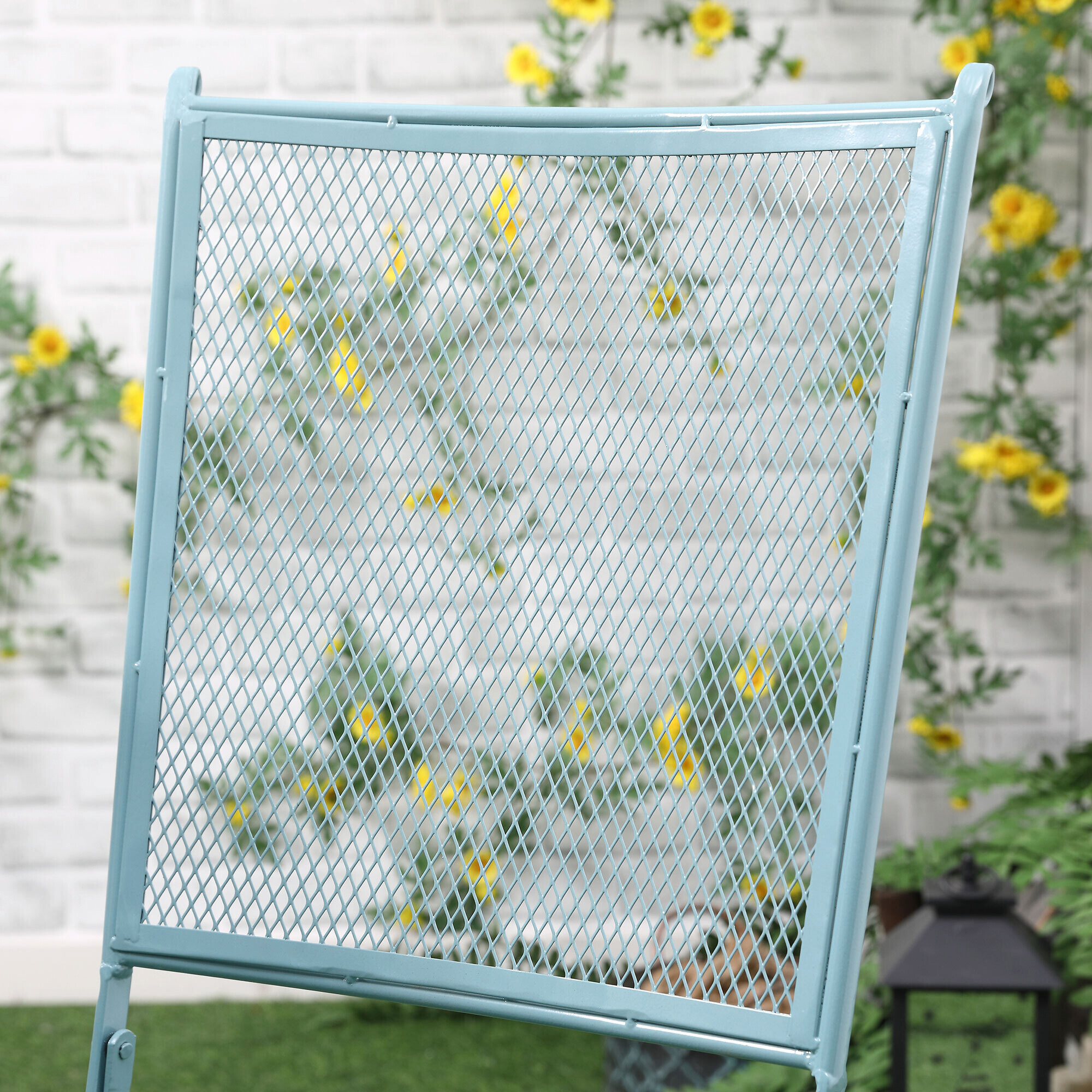 Outsunny Balkonset hellblau Metall H/D: ca. 70x56 cm