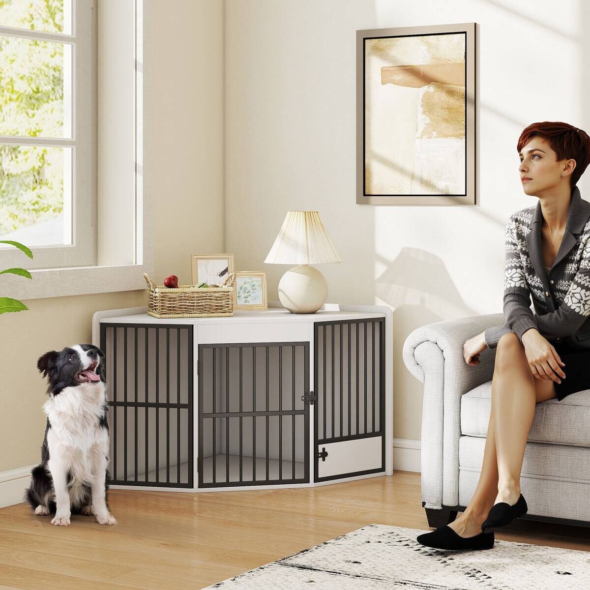 PawHut Hundetreppe weiß Stahl B/H/L: ca. 80x64x113 cm