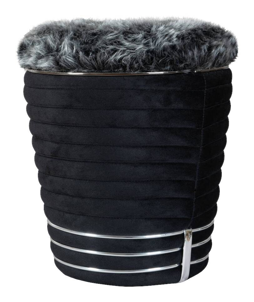 360 Living Hocker Doric 300 schwarz Graphit H/D: ca. 50x42 cm