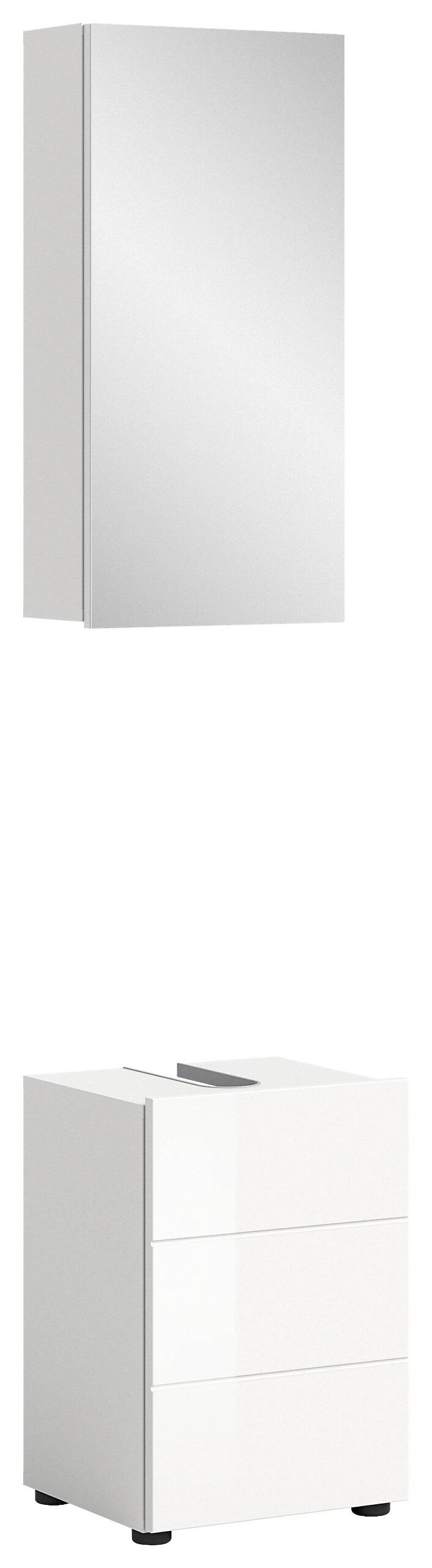 Badezimmer-Set VIRA weiß weiß Hochglanz B/H/T: ca. 38x190x34 cm Badezimmer-Set VIRA weiß weiß Hochglanz B/H/T: ca. 38x190x34 cm