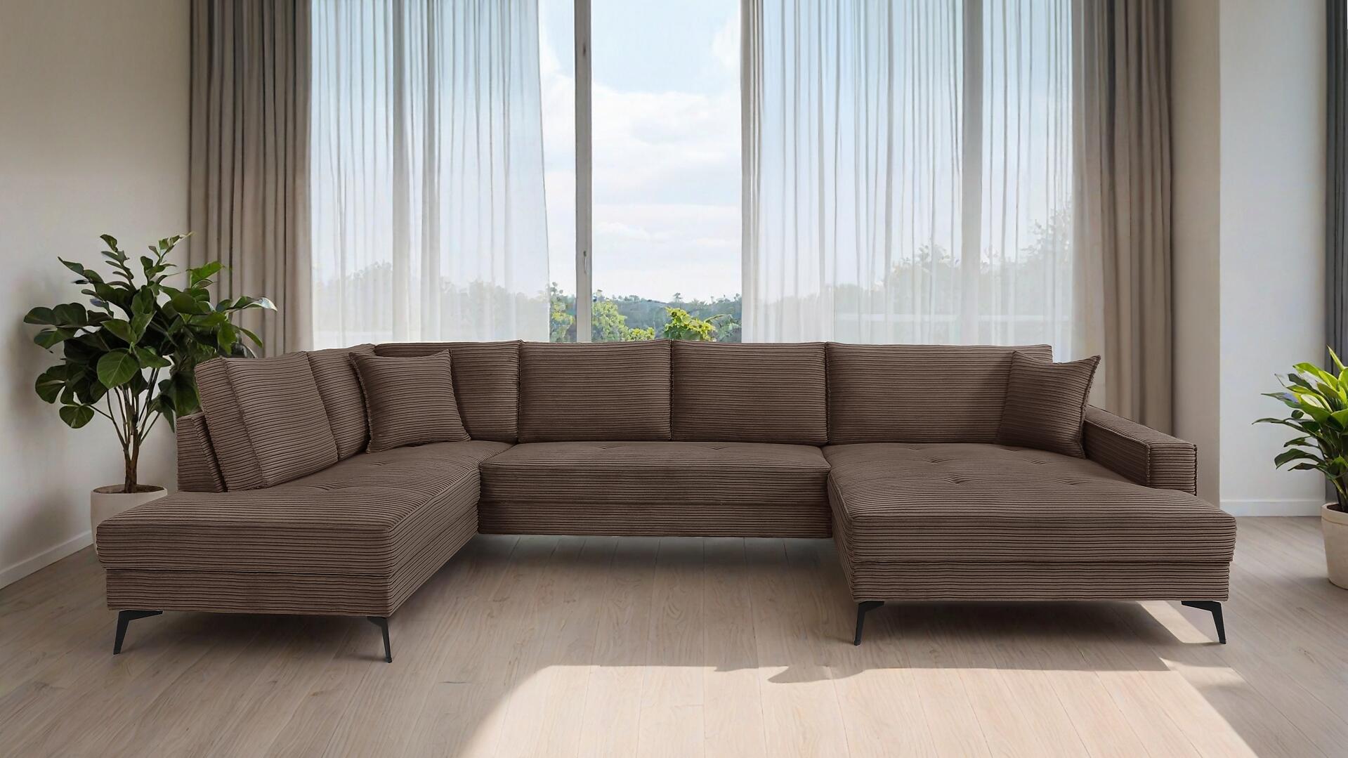 Wohnlandschaft Zero braun Microfaser B/H/T: ca. 362x86x195 cm Wohnlandschaft Zero braun Microfaser B/H/T: ca. 362x86x195 cm