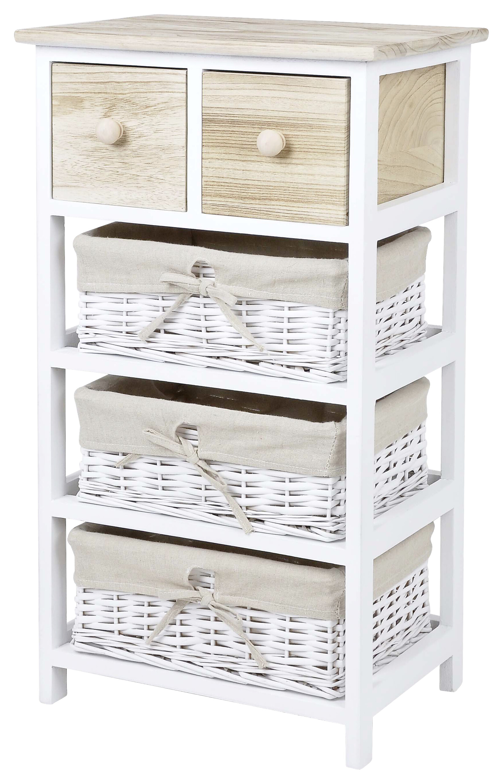 POCOline Aufbewahrungsregal weiß Holz B/H/L: ca. 29x73x40 cm