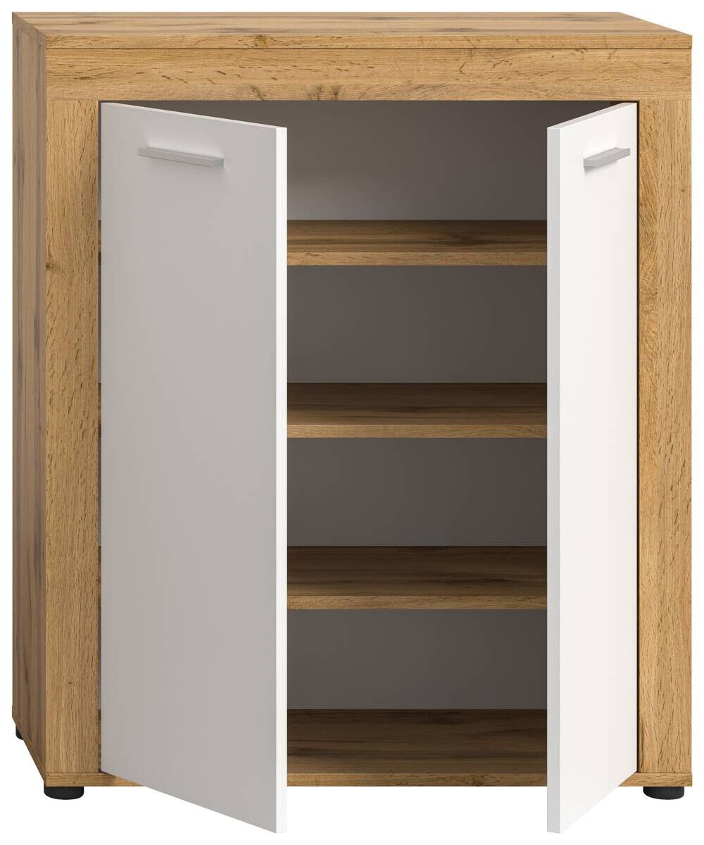 Schuhschrank JAM Eiche Wotan Nachbildung weiß B/H/T: ca. 80x95x35 cm