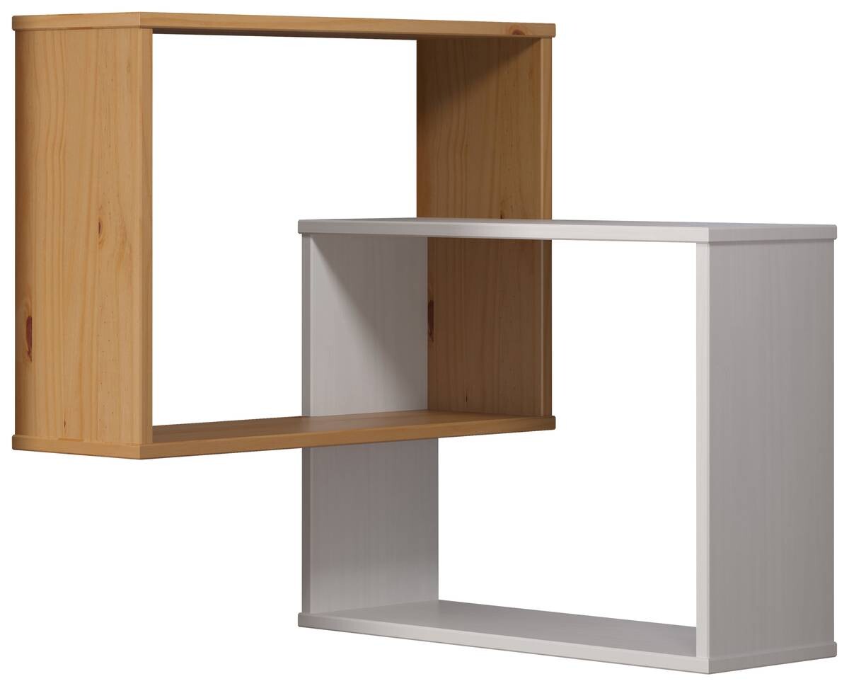 Wandregal Mestre weiß lackiert Optik honig lackiert Optik B/H/T: ca. 60x66x20 cm