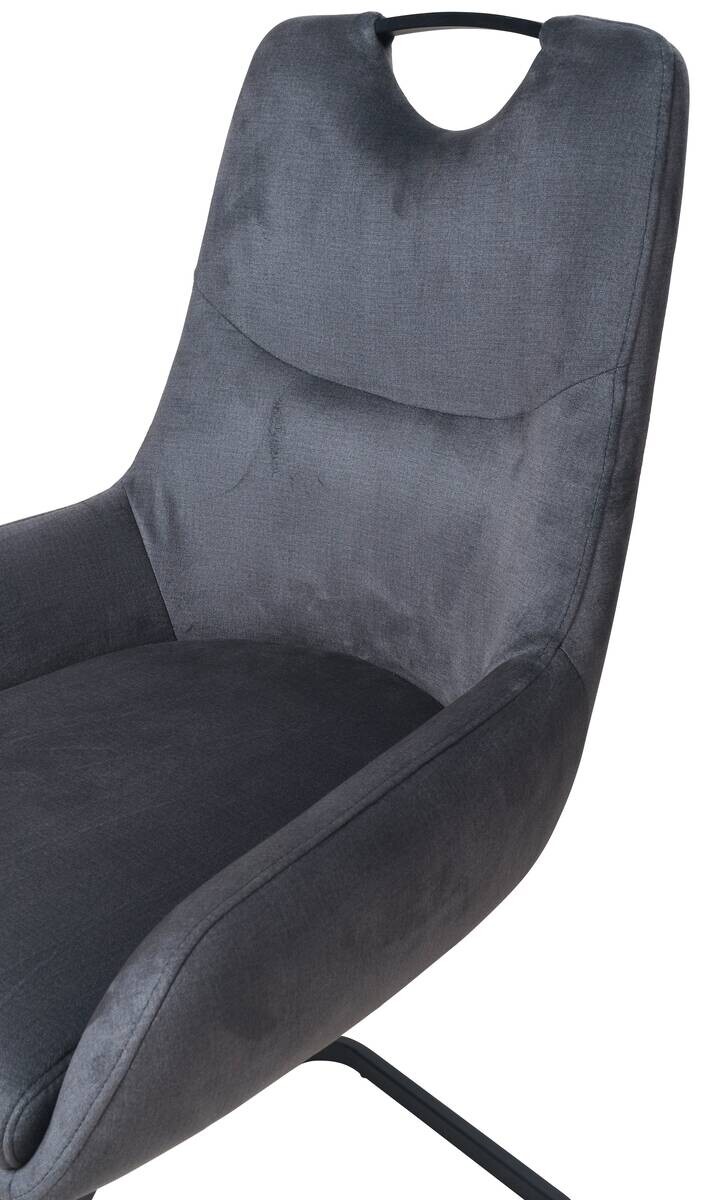 Schwingstuhl Devonport dunkelgrau Microfaser B/H/T: ca. 58x90x61 cm