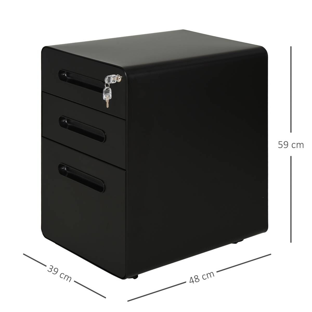 Aktenschrank 924-007BK schwarz B/H/T: ca. 39x59x48 cm