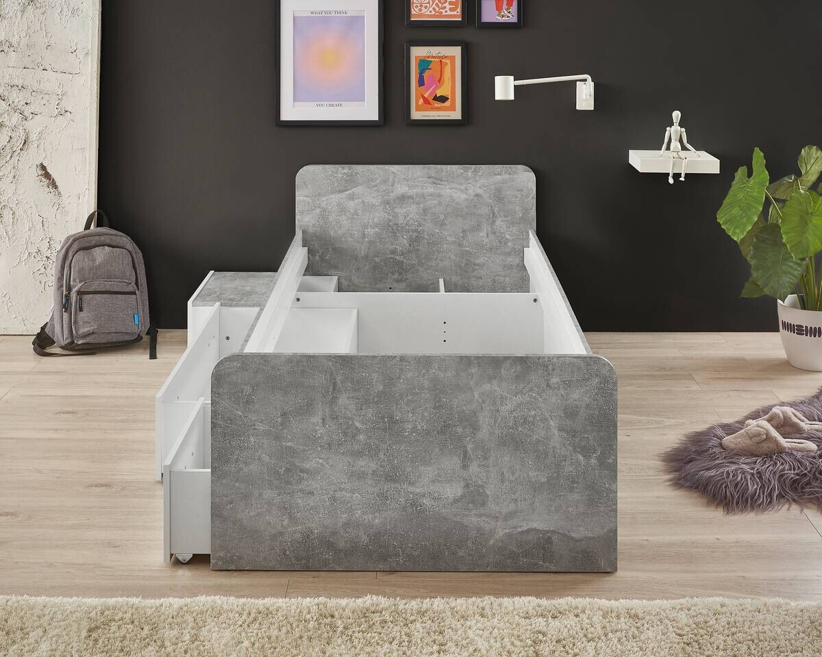 Jugendbett Matino Beton Liegefläche B/L: ca. 90x200 cm
