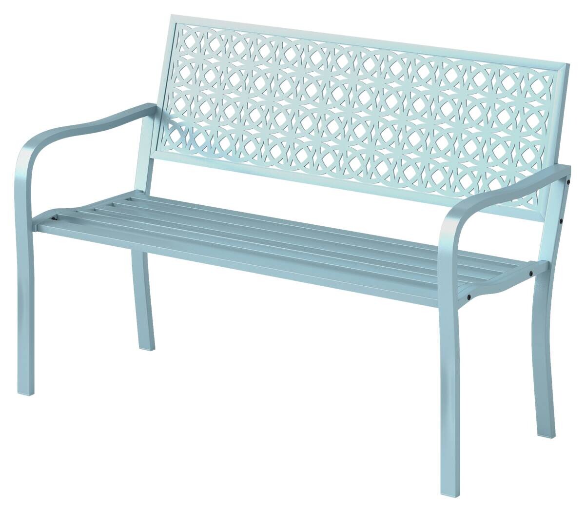 Outsunny Gartenbank blau Stahl B/H/L: ca. 63x85x127 cm