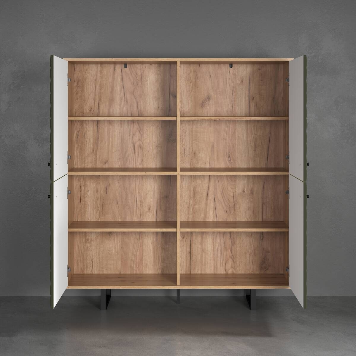 Highboard Sentra Eiche Artisan Nachbildung grün dunkel B/H/T: ca. 124x136x40 cm
