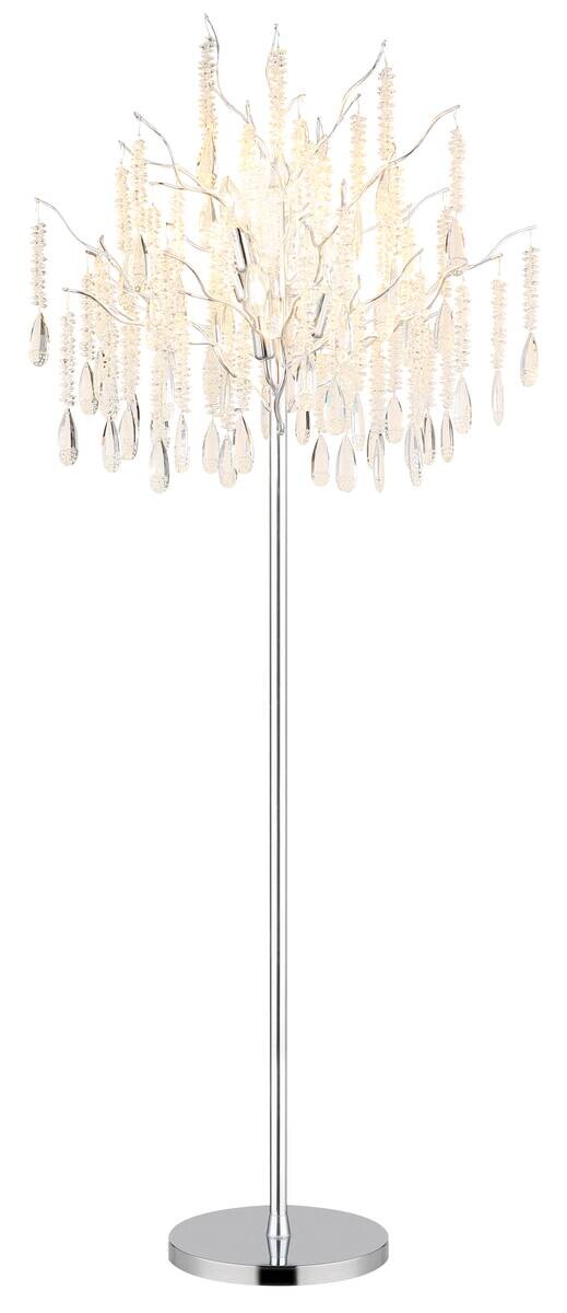 GLOBO Stehleuchte klar silber Glas Metall H/D: ca. 165x55 cm E14 5 Brennstellen