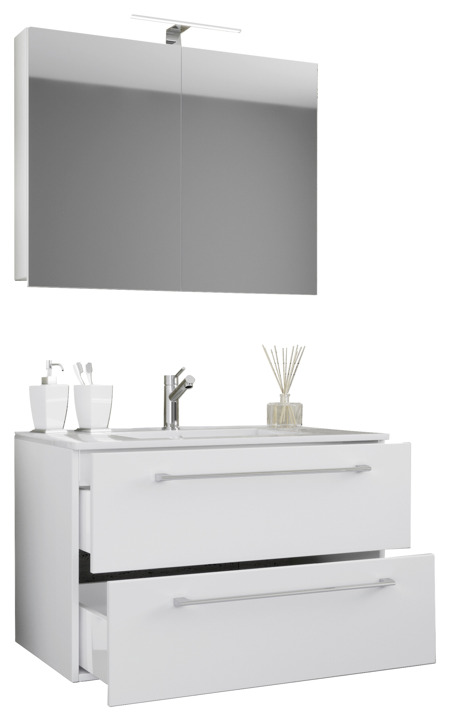 Waschplatz 3tlg-Badinos weiß B/H/T: ca. 60x50x46 cm