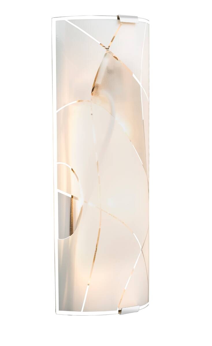 GLOBO Wandleuchte weiß Glas Metall B/H: ca. 36x15 cm E27 2 Brennstellen