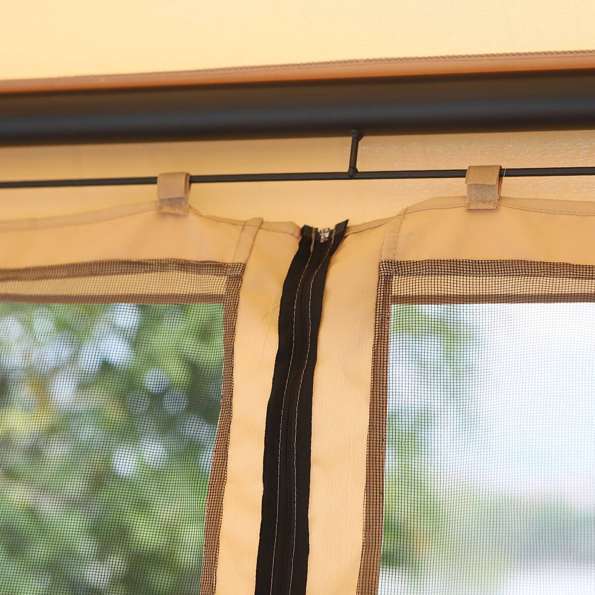 Outsunny Gartenschaukel beige Stahl B/H/T: ca. 232x245x149 cm