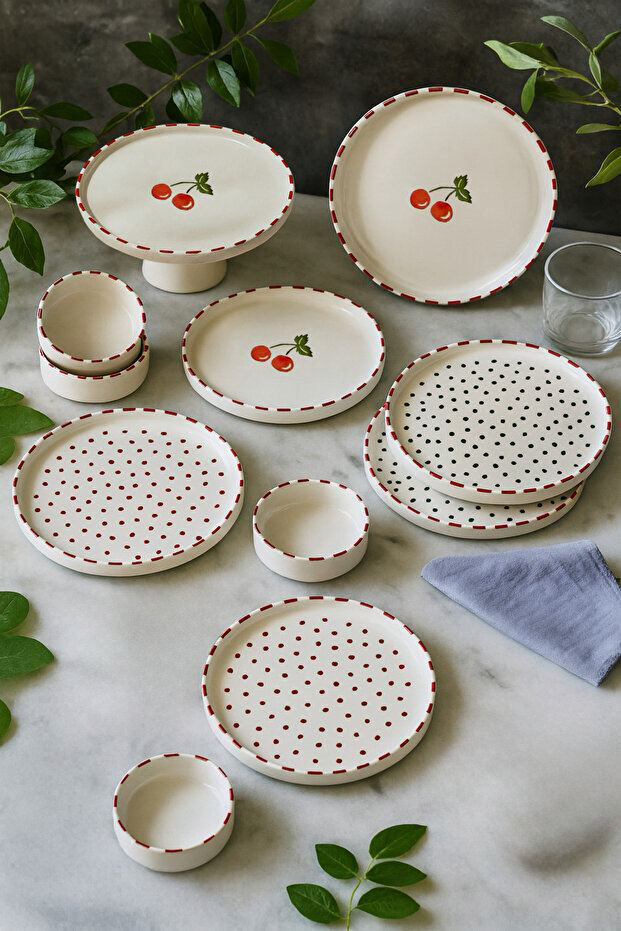 HermiaConcept Frühstücksservice beige Keramik 11 tlg.