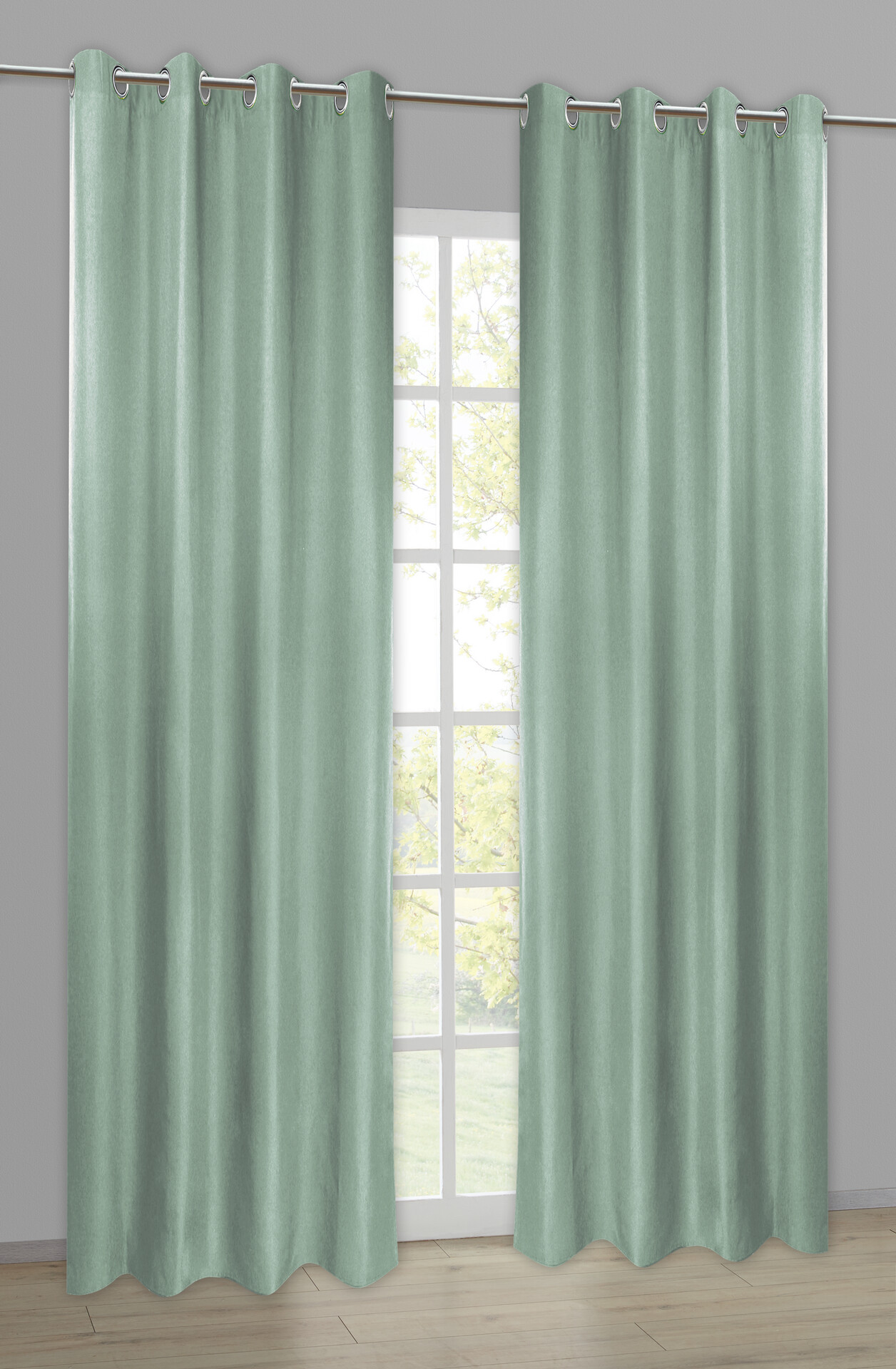 POCOline Ösenvorhang Sorrento salbei B/L: ca. 140x245 cm