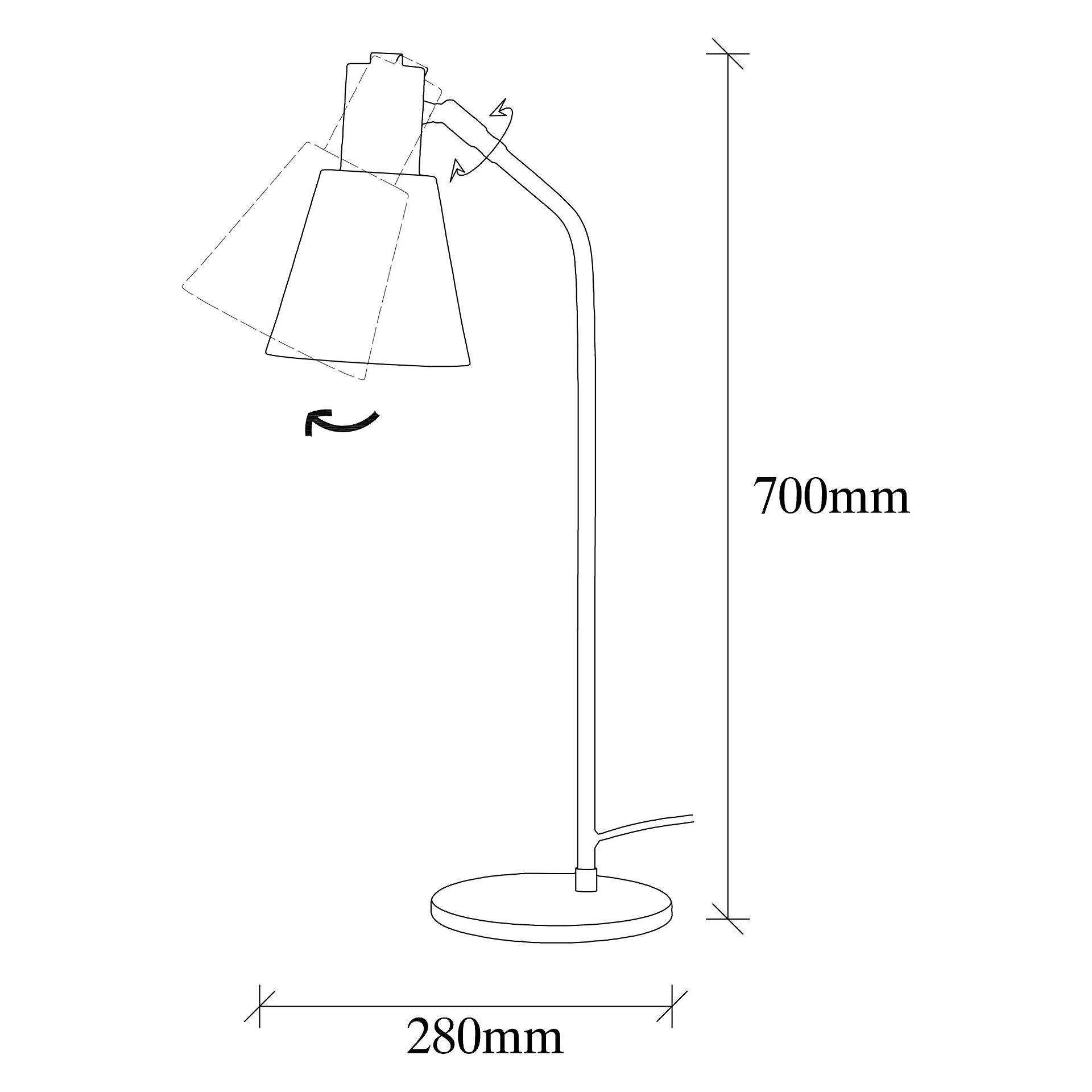 Opviq Tischleuchte Metall B/H/L: ca. 28x70x14 cm E27 1 Brennstellen