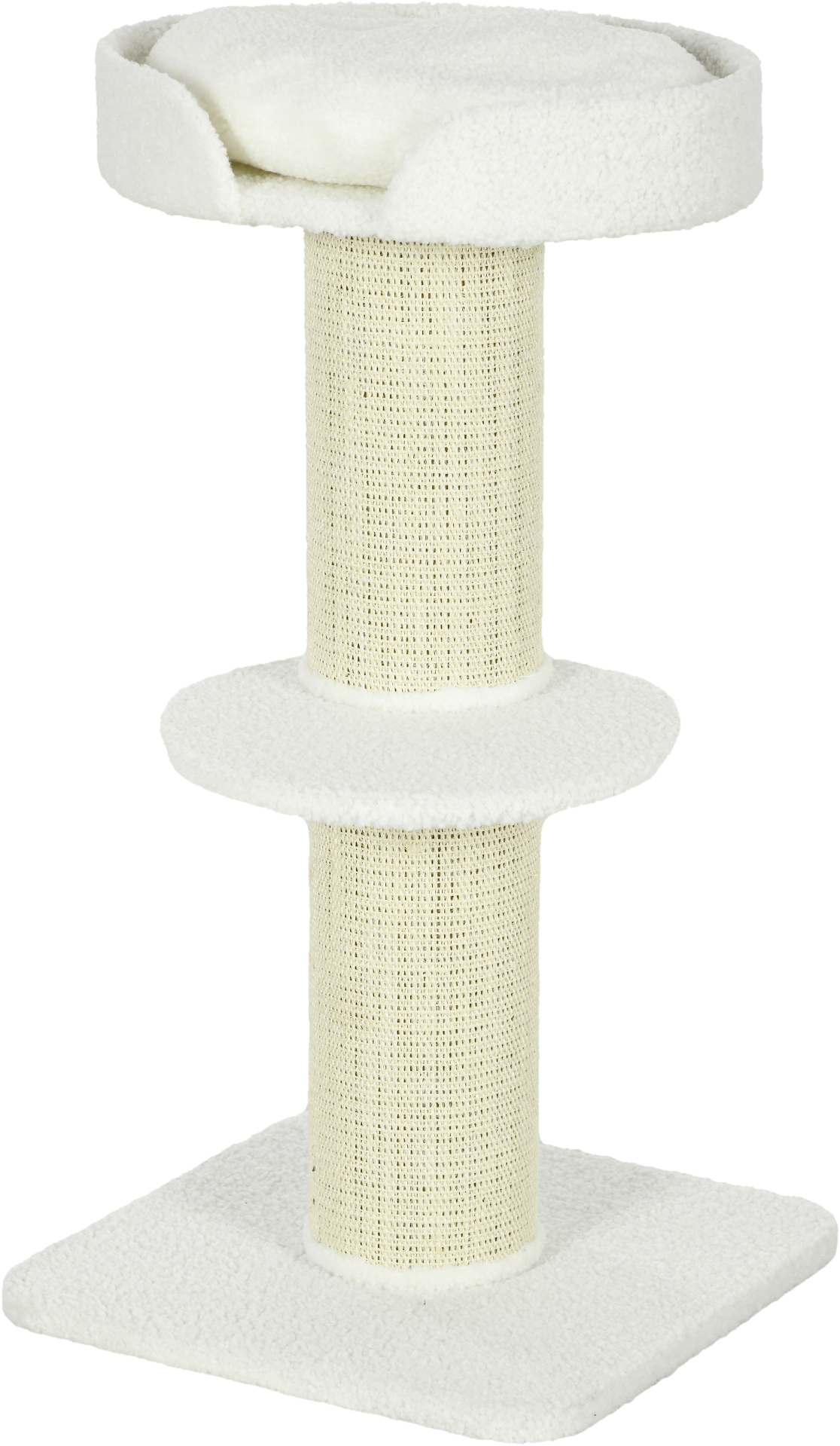 PawHut Kratzbaum cremeweiß Spanplatte B/H/L: ca. 45x91x45 cm