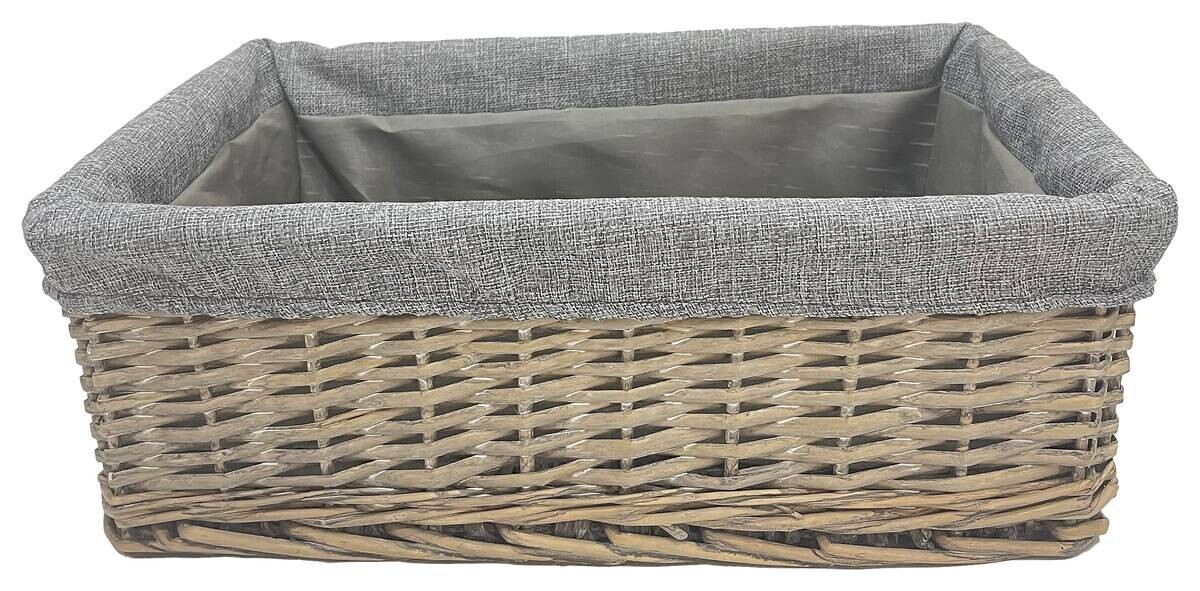 Korb grau Weide B/H/L: ca. 34x16x48 cm