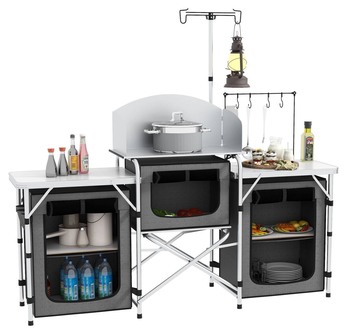 Outsunny Campingküche B/H/L: ca. 48x119x172 cm