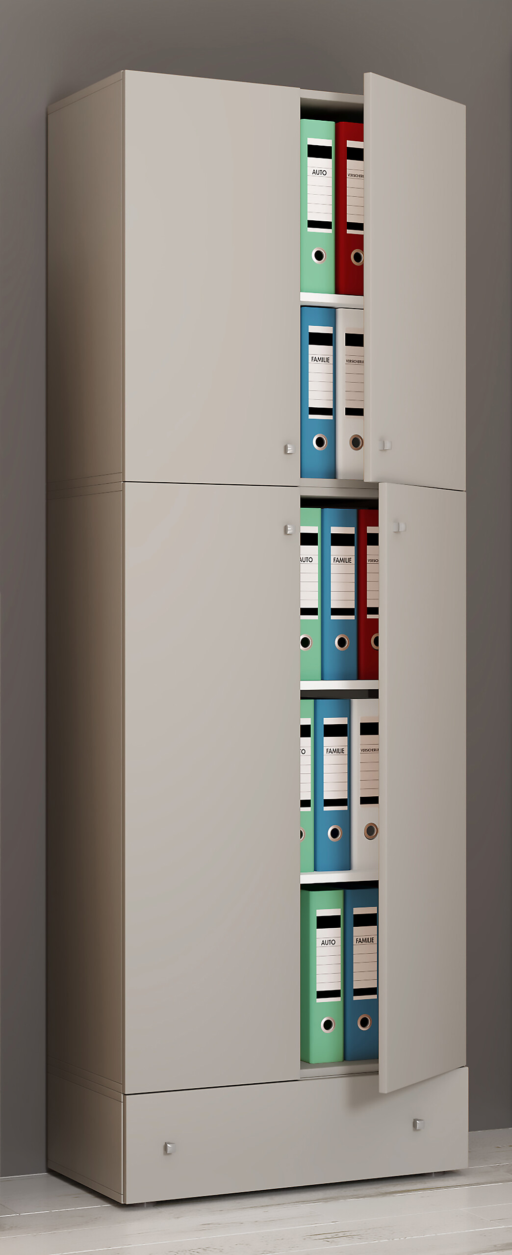 Büroschrank Lona grau B/H/T: ca. 70x200x39 cm