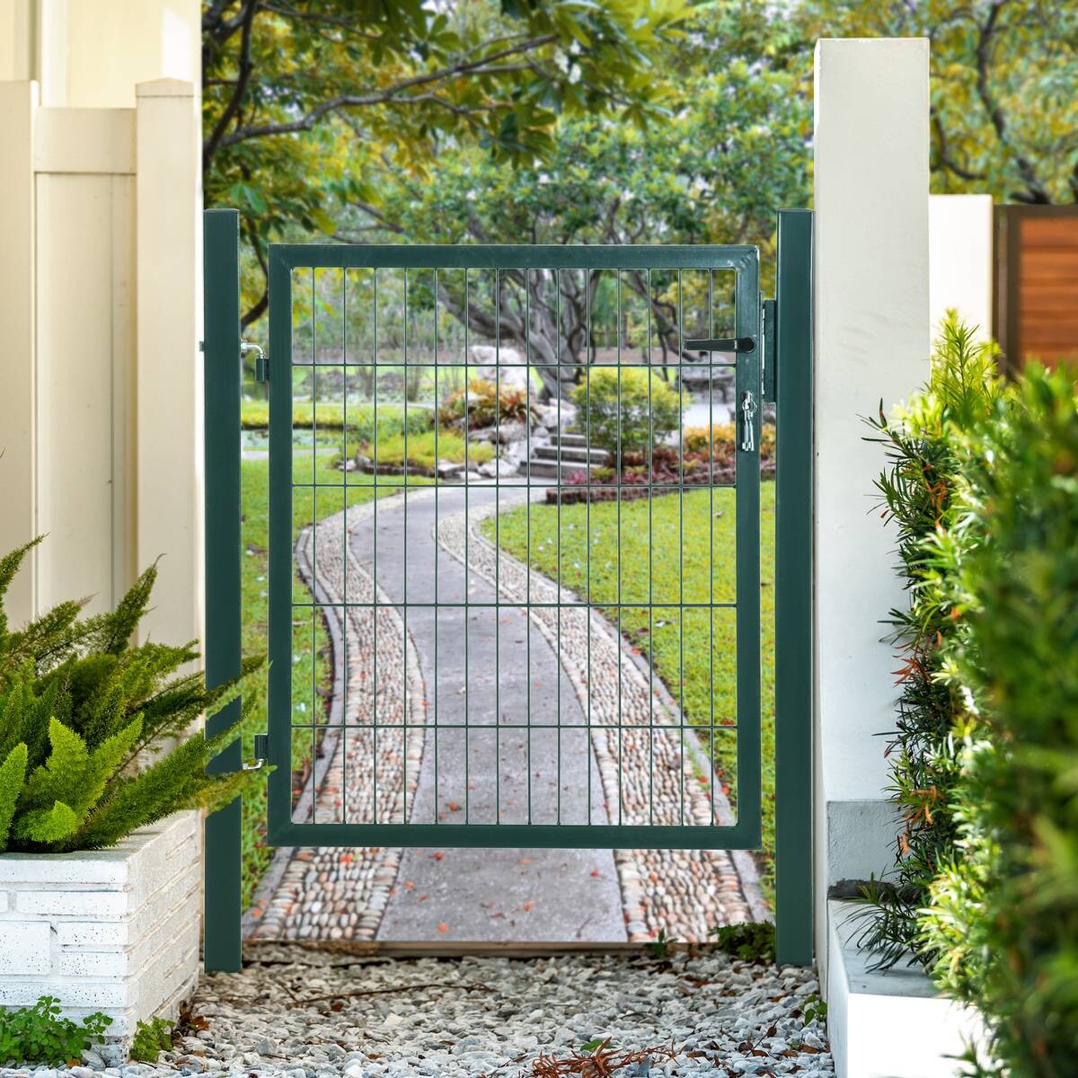 HOMCOM Gartentor grün PVC B/L: ca. 150x97 cm