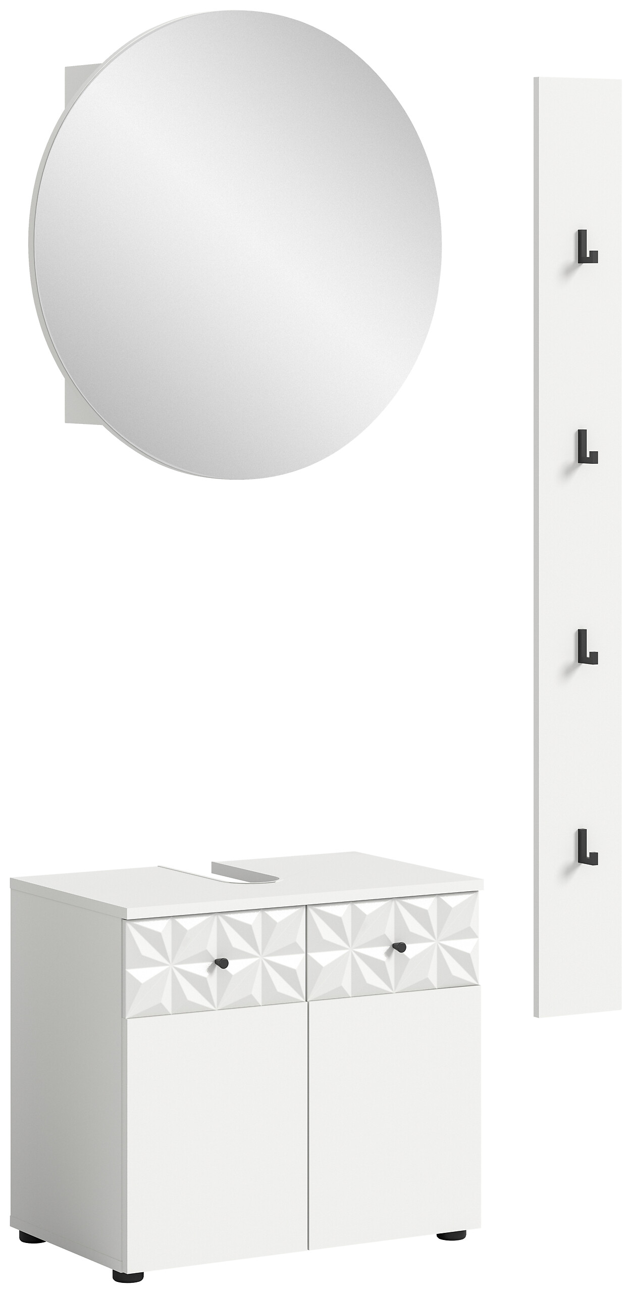 Badezimmer-Set Prisma weiß B/H/T: ca. 91x187x37 cm