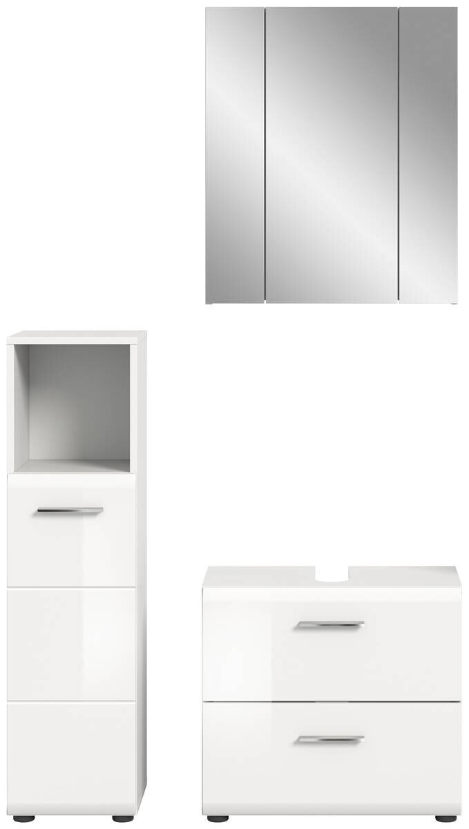 Badezimmer-Set ICE weiß weiß Hochglanz B/H/T: ca. 105x190x32 cm