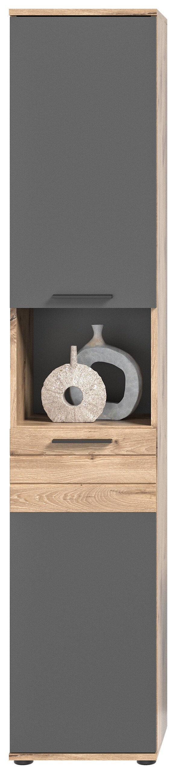 Badezimmer-Set MASON Nox Oak Nachbildung edles Basaltgrau Nachbildung B/H/T: ca. 112x190x34 cm