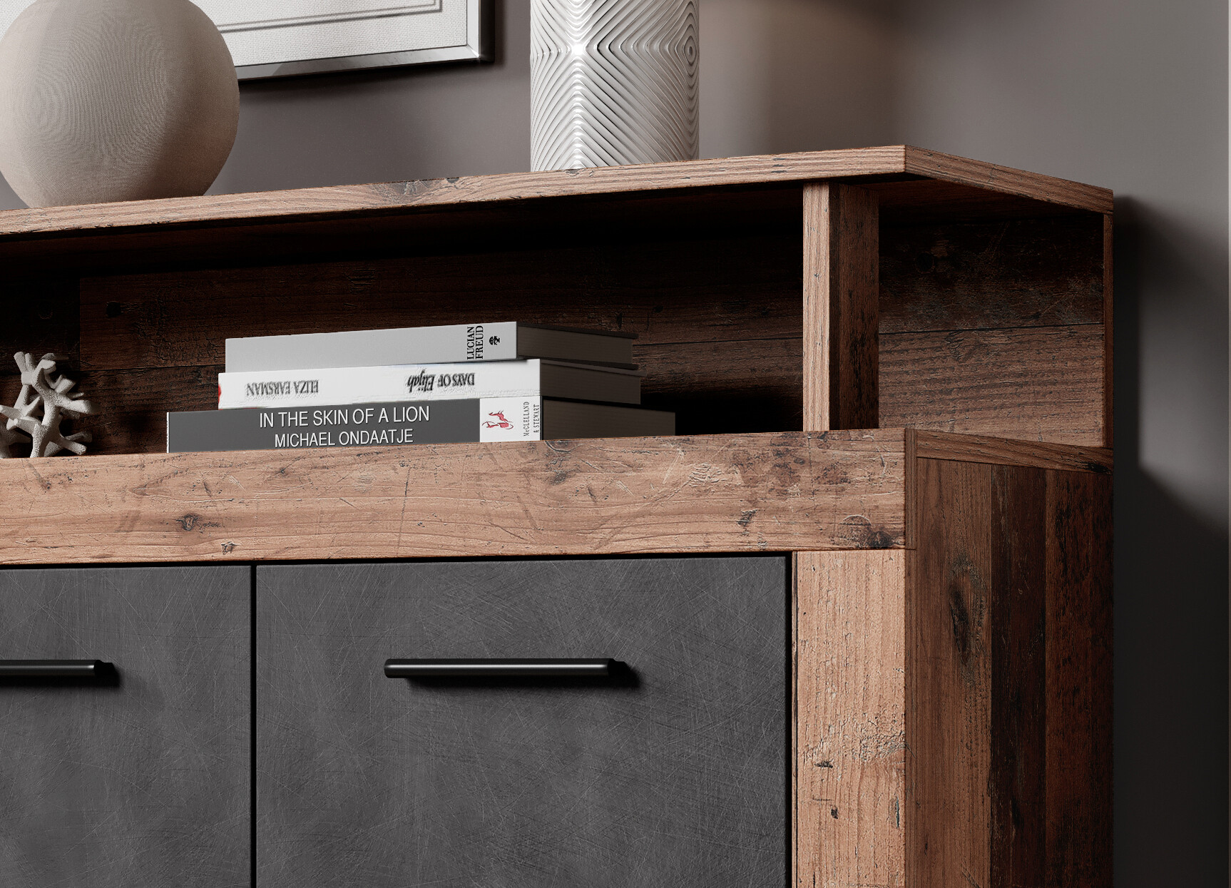 Kommode LUNA XXL Eiche Old Wood dunkel Nachbildung Eiche Matera Nachbildung B/H/T: ca. 190x95,9x31,9 cm