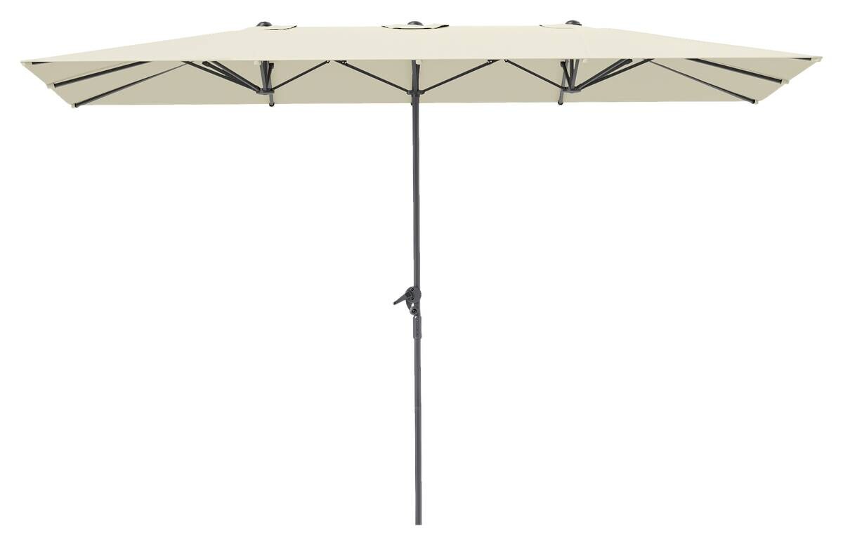 Outsunny Doppelsonnenschirm cremeweiß Aluminium B/H/L: ca. 264x264x451 cm