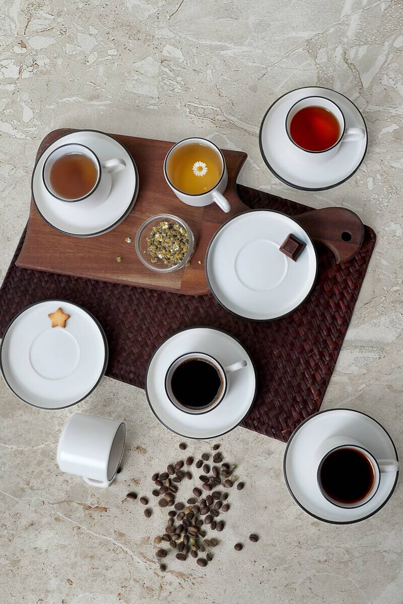 HermiaConcept Teetasse 12-tlg. weiß Steingut