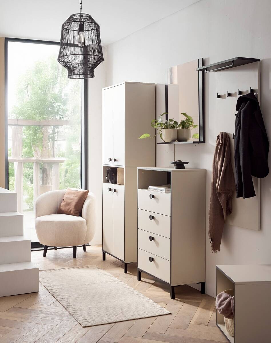 Hocker Edda beige hell B/H/T: ca. 40x42x40 cm