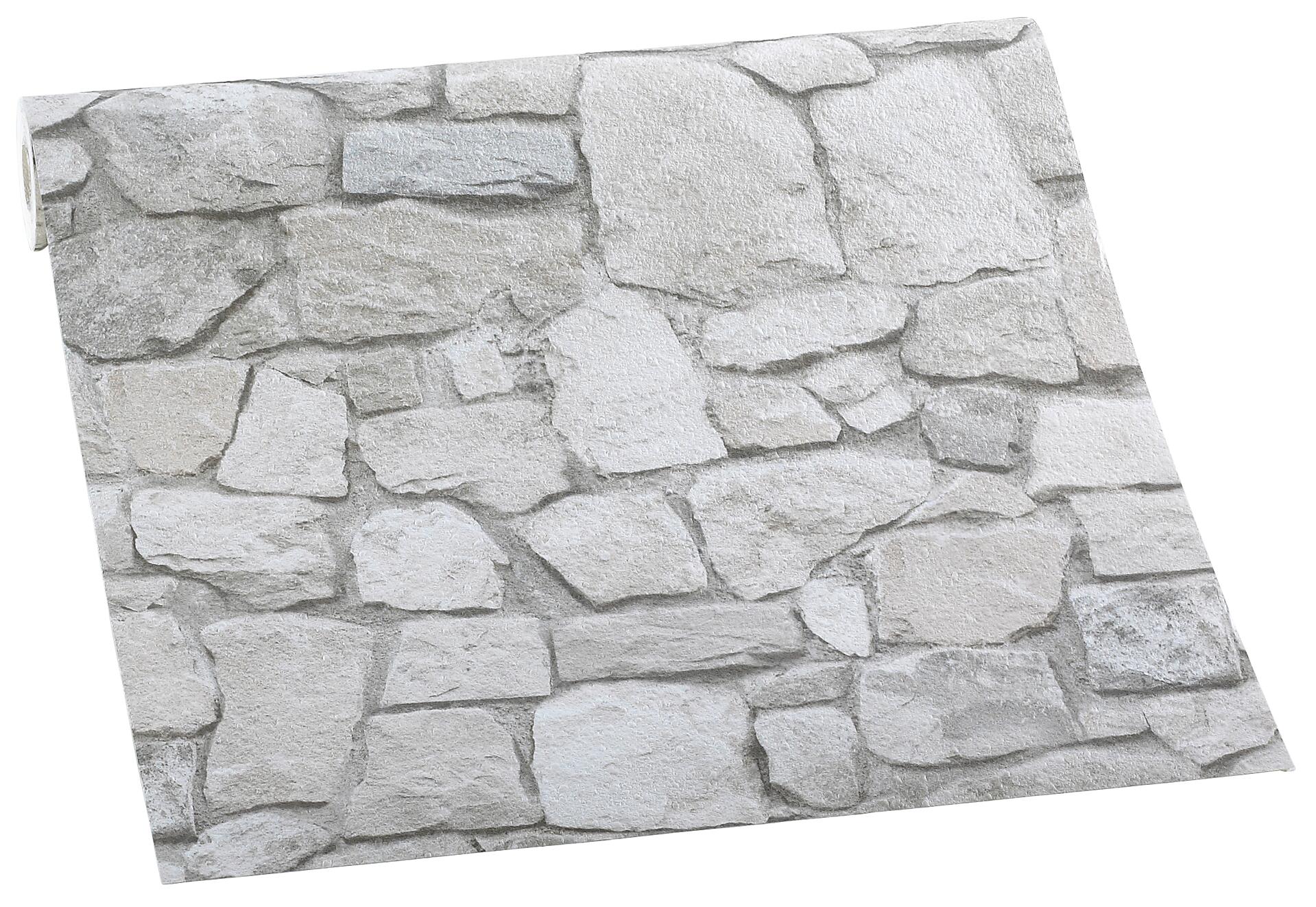 Papiertapete Steinoptik braun beige B/L: ca. 53x1005 cm