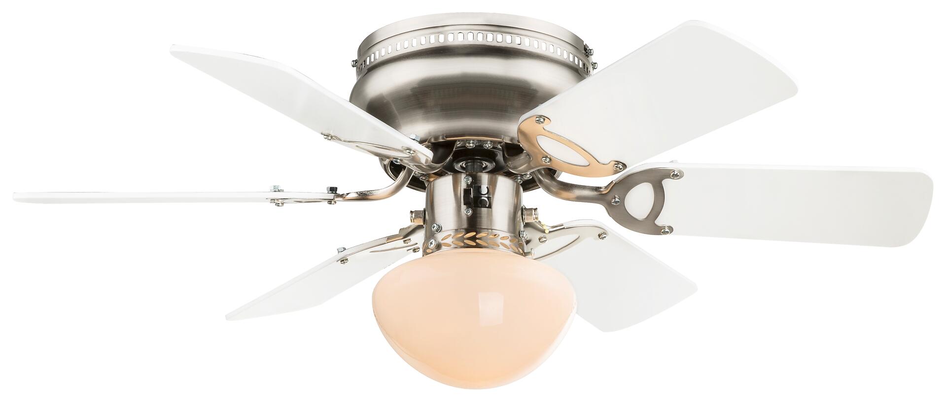 GLOBO Deckenventilator 0307W nickel matt H/D: ca. 28x76 cm max. 60 W