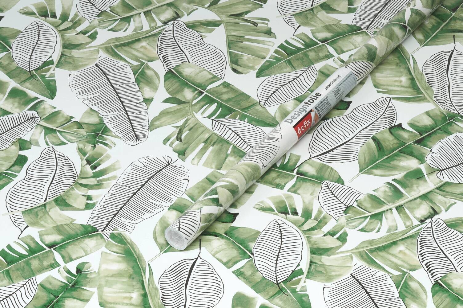 d-c-fix Klebefolie Blätter grün weiß B/L: ca. 45x200 cm